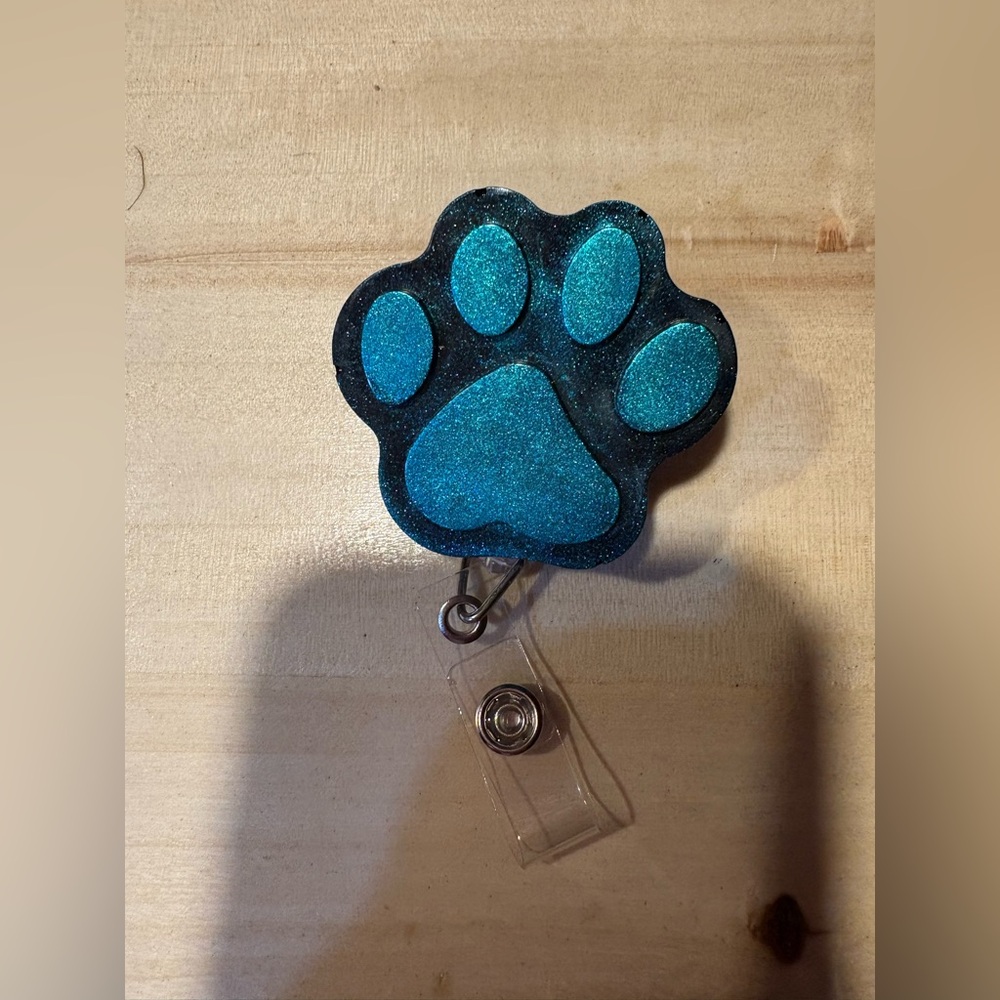 “Midnight Paws” Handmade Epoxy Badge Reel